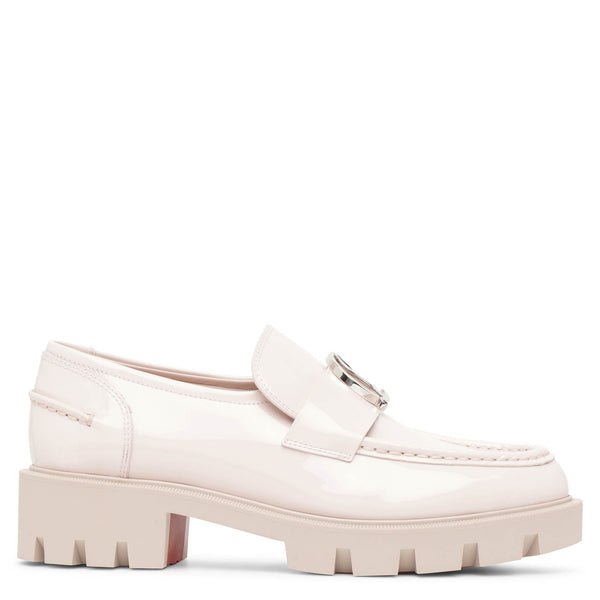 CL Moc lug flat light pink patent leather loafers