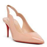 Hot Chick sling 70 beige patent pumps