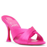 Nicol is Back 85 pink satin mules