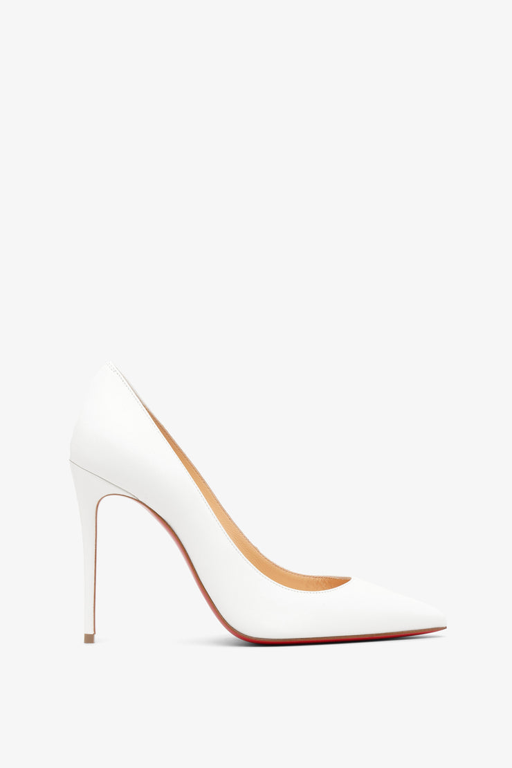 Kate 100 white leather pumps