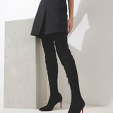Kate Botta Alta 85 black suede stretch boots