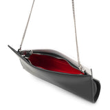 Loubitwist small black and white clutch bag