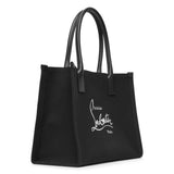 Nastroloubi E/W large black canvas tote bag