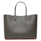 Cabata large dark grey leather tote bag