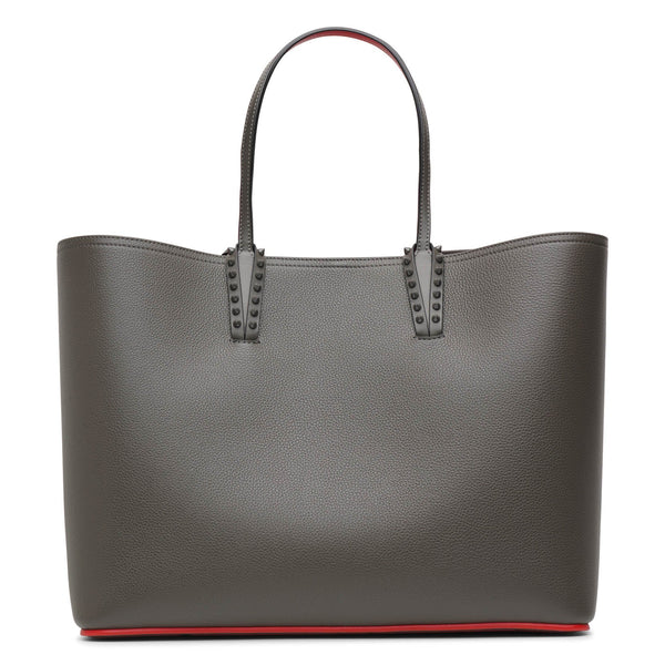 Cabata large dark grey leather tote bag