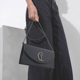 Loubi54 black leather clutch bag