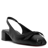 Mamaflirt black leather sling pumps