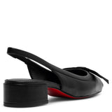 Mamaflirt black leather sling pumps