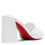 Jane 85 white leather mules