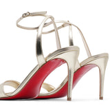 Loubigirl 85 platine leather sandals