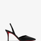 Apostropha 80 black leather slingbacks