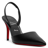Apostropha 80 black leather slingbacks