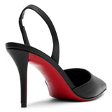 Apostropha 80 black leather slingbacks