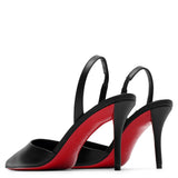 Apostropha 80 black leather slingbacks