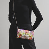 Loubi54 floral satin clutch