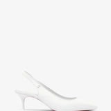 Sporty Kate 55 white leather slingbacks