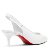 Sporty Kate 55 white leather slingbacks