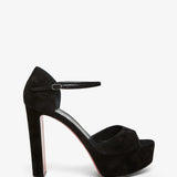 Sandaloo 130 black suede platform sandals