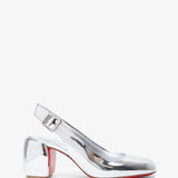 Minny 70 sliver slingbacks