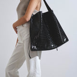Le 54 black calf ali tote bag