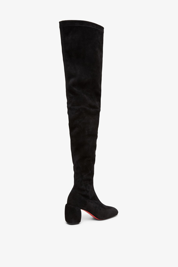 Minny 70 black suede over knee boots