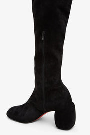 Minny 70 black suede over knee boots