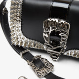 Paloma Giddy black spikes clutch