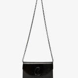 Loubi54 black glitter clutch