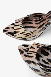 Mizz Z 100 animal print patent mules