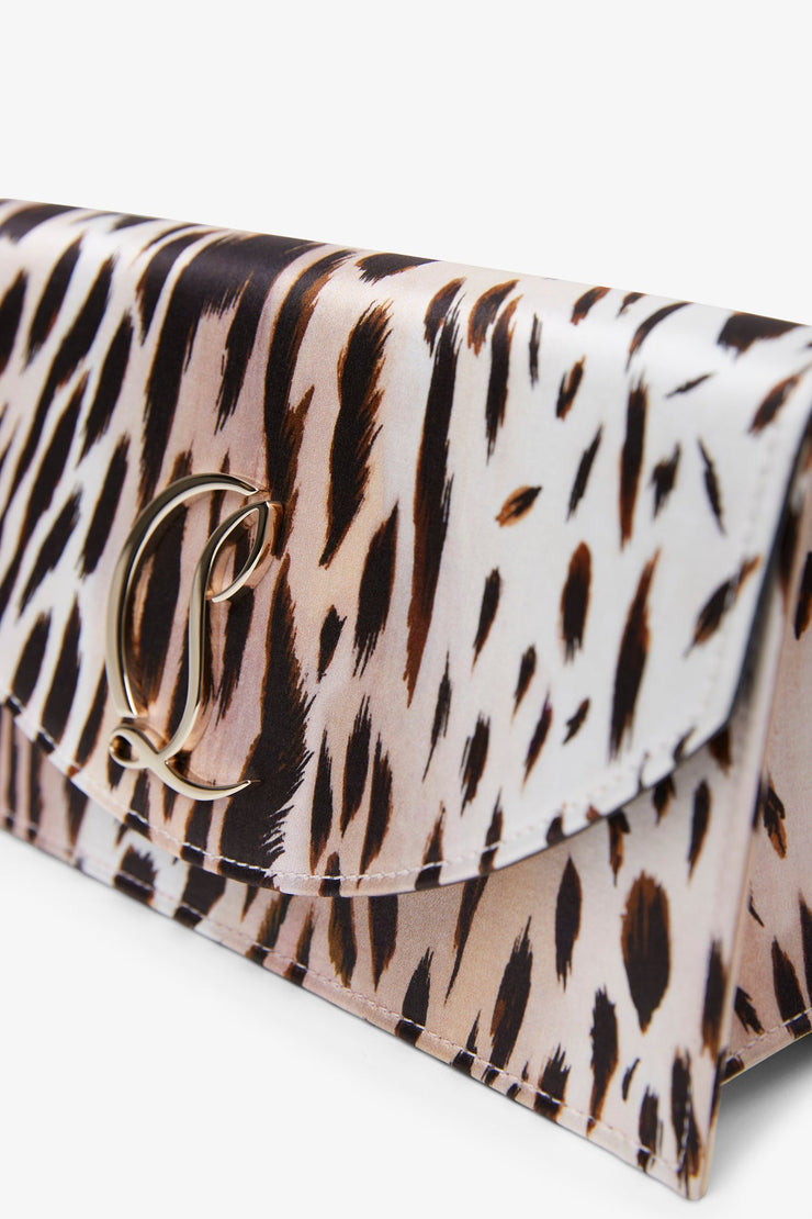 Loubi54 animal print satin clutch