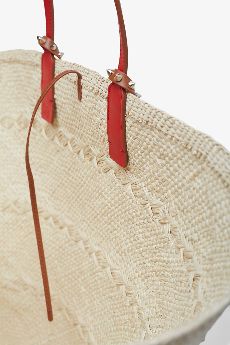 Cabata large raffia basket bag