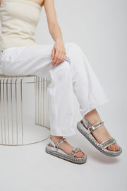 Pyrabizz silver flat sandals