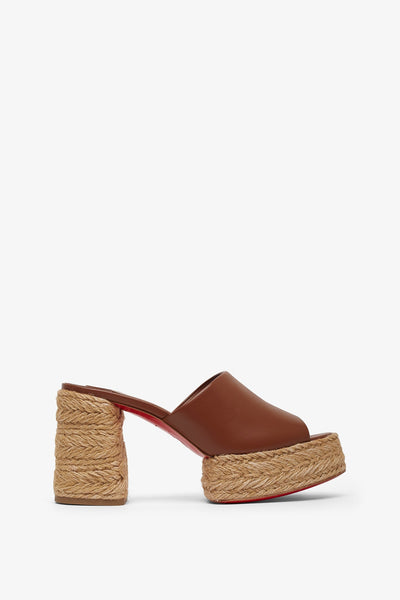 Calakala 85 brown leather espadrilles