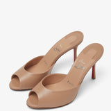 Me Dolly 85 beige leather mules