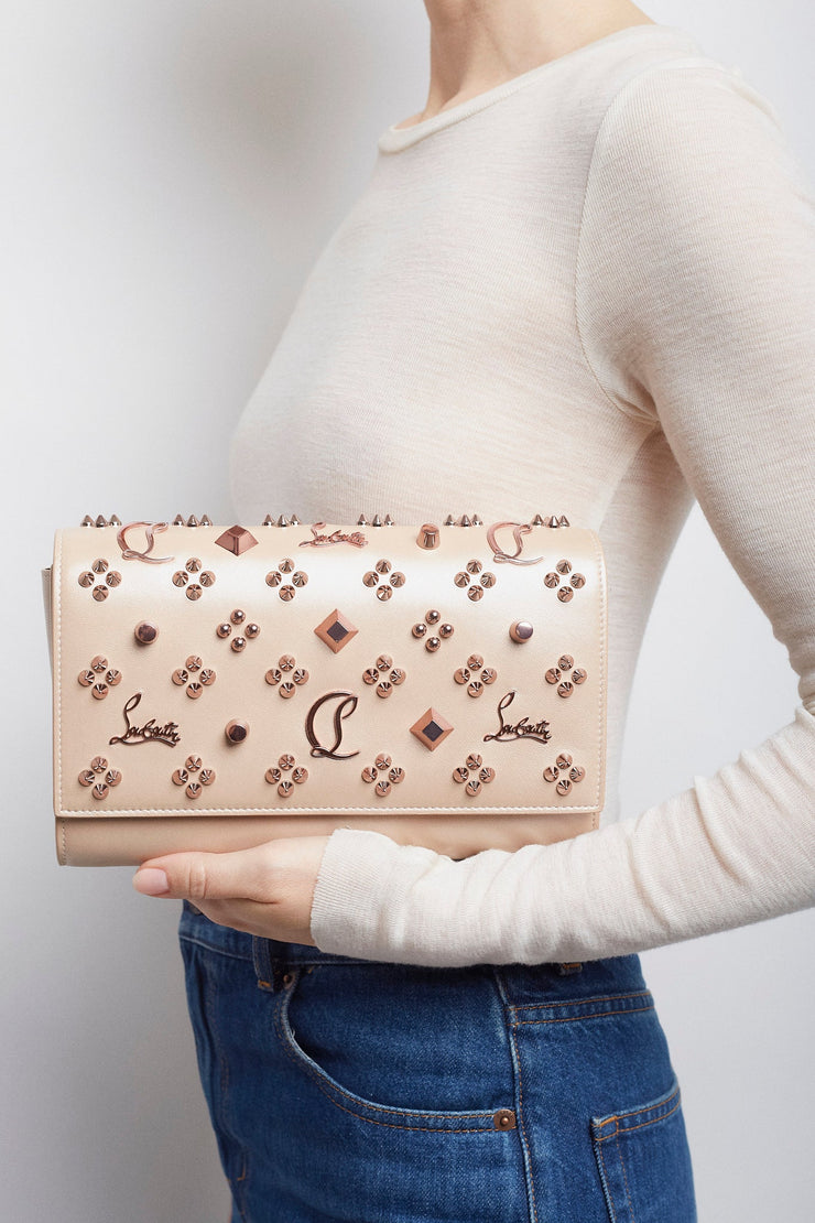 Paloma beige leather clutch