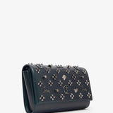 Paloma dark green leather clutch