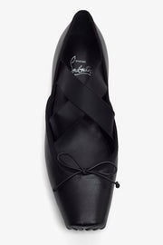 Cassiasticina black leather ballerinas