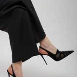Circus Max 100 black suede slingback pumps