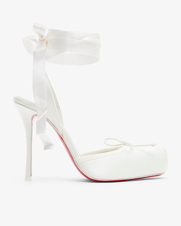 Cassia Lace Up 100 Ivory Satin Pumps