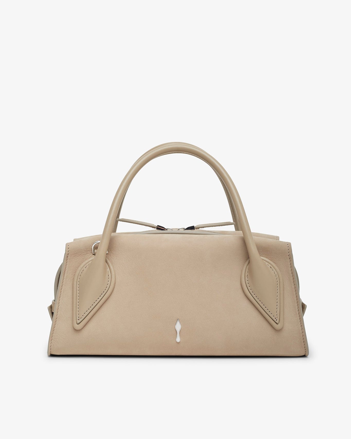 Beige handbag on a white background