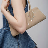Venus Baguette Beige Clutch