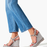 Pyraclou 110 silver glitter wedge