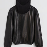 Rib neck jacket