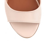 Nude leather shark lock sandal