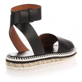 Rocket black leather espadrille