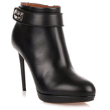 Black shark-lock ankle boot
