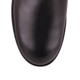 Black leather chain boot