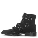 Elegant flat black suede boot