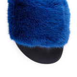 Electric Blue mink slide sandals