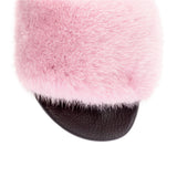 Pink mink slide sandals